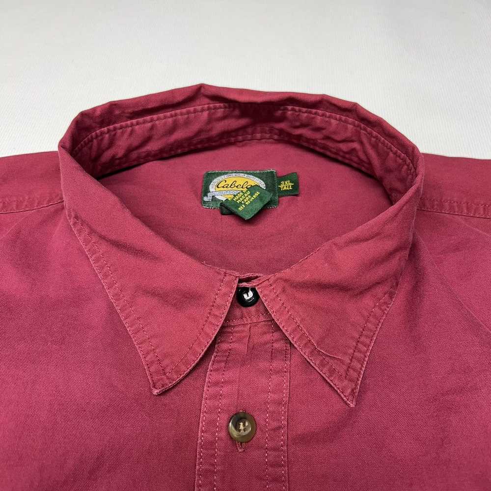 Cabelas Cabelas Button Up Shirt Red Long Sleeve B… - image 8