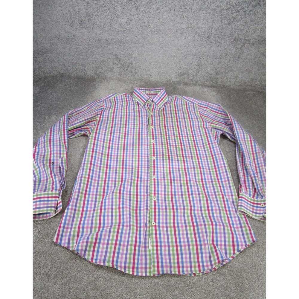 Peter Millar Authentic Pink Cotton Long Sleeve Bu… - image 1