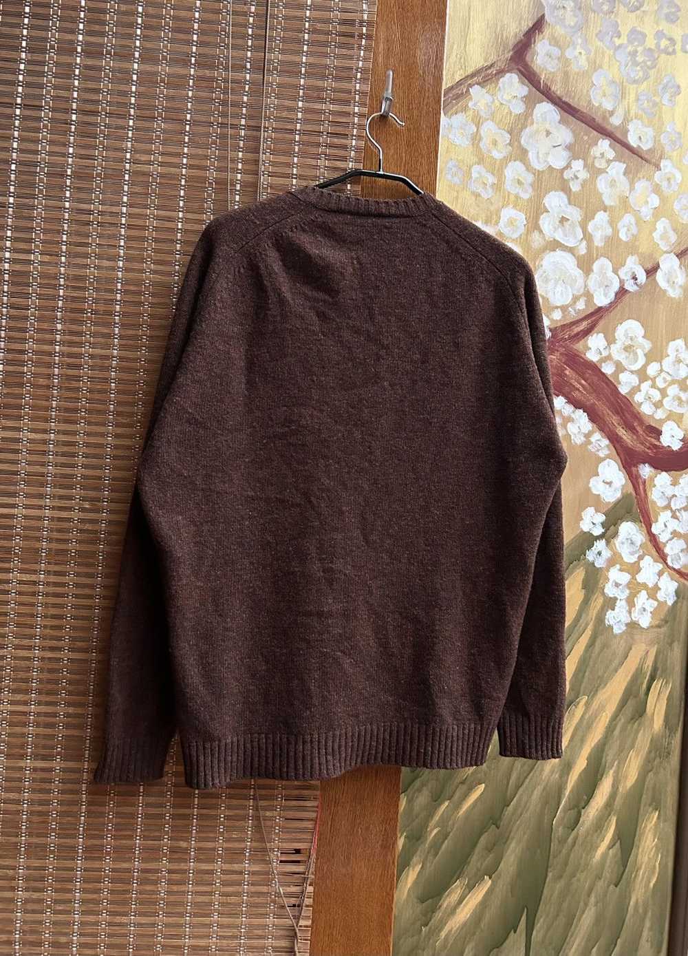 Vintage Cordings Piccadilly Wool Brown V-Neck Swe… - image 2