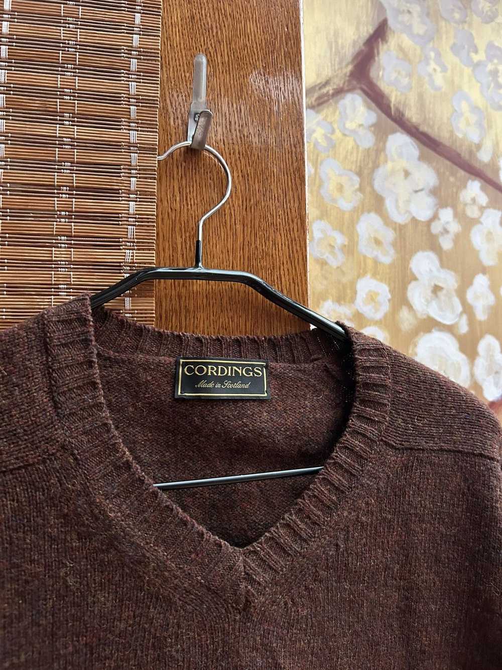 Vintage Cordings Piccadilly Wool Brown V-Neck Swe… - image 3