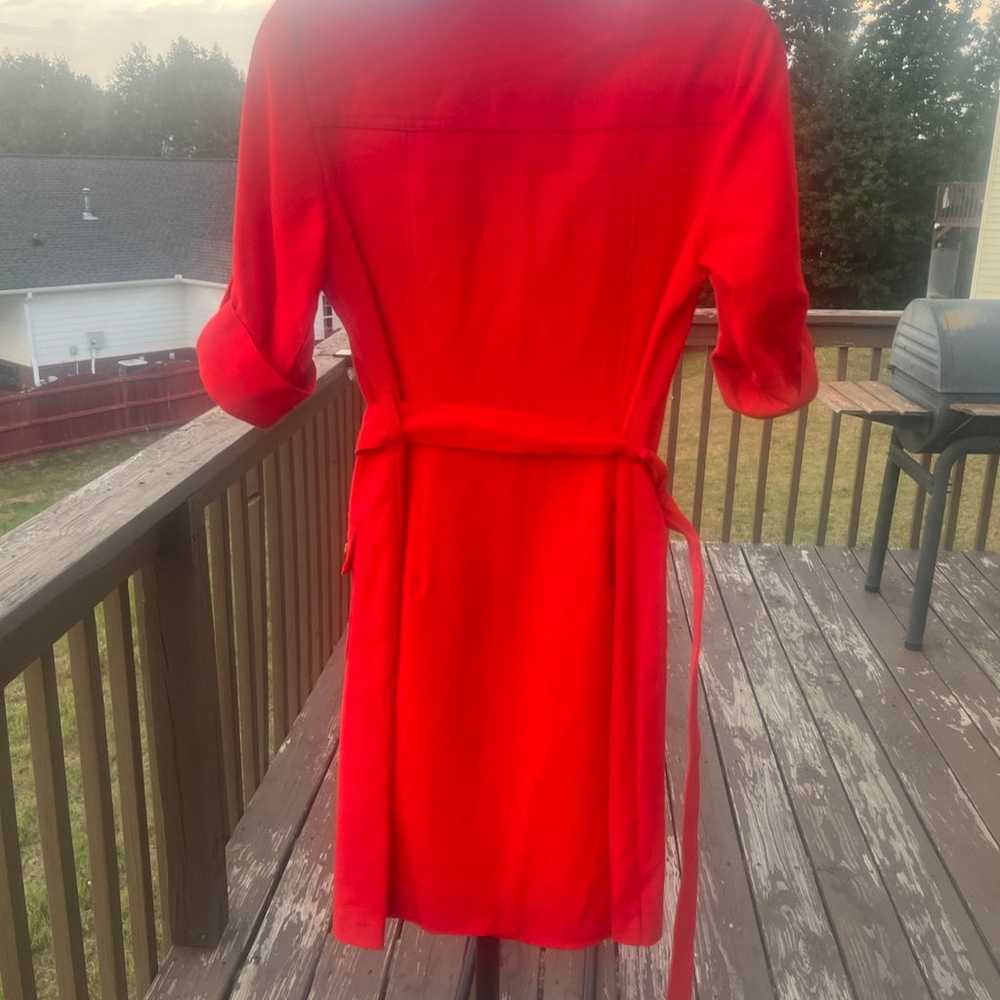 Red sharagano short sleeve dress with pockets bus… - image 4