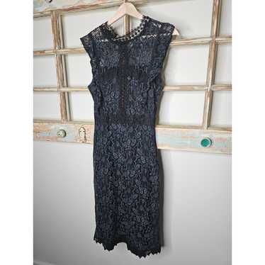 Zara lace Contrasting Dress Sleeveless Midi Length