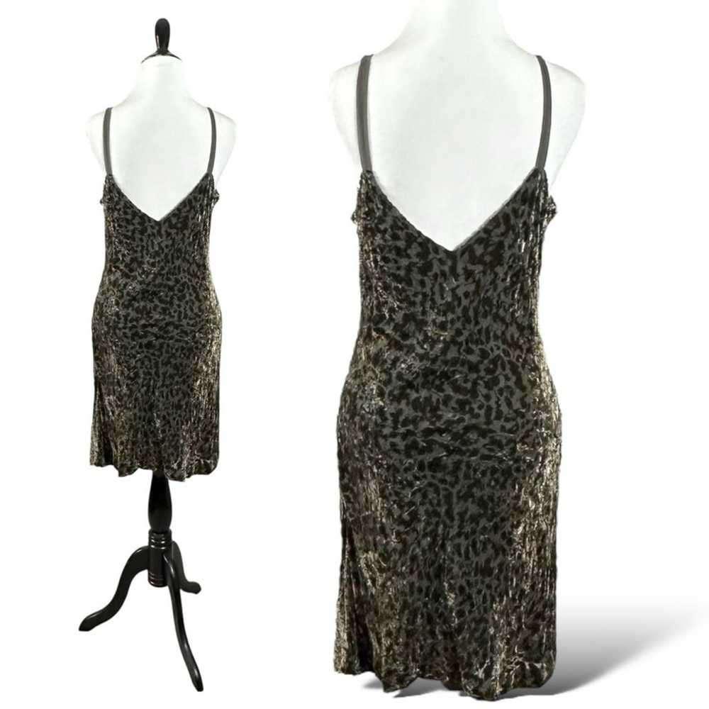 Vintage 90s Y2K Silk Leopard Velvet Devore Slip D… - image 3