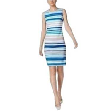 Calvin Klein Striped Scuba Sheath Dress