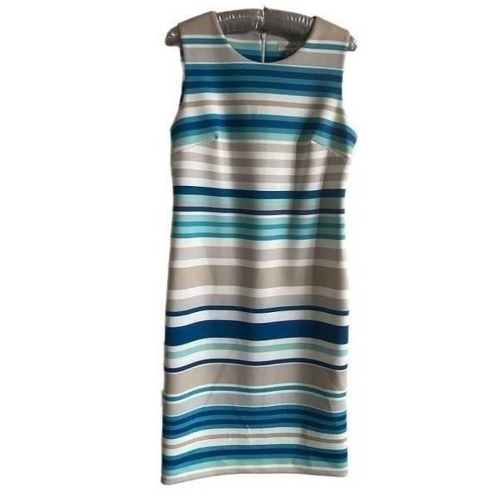 Calvin Klein Striped Scuba Sheath Dress - image 2