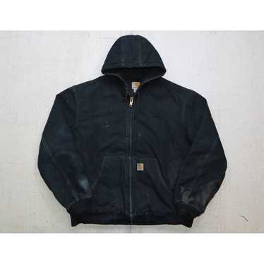 Carhartt Vintage 90s Carhartt Hooded Jacket Black… - image 1