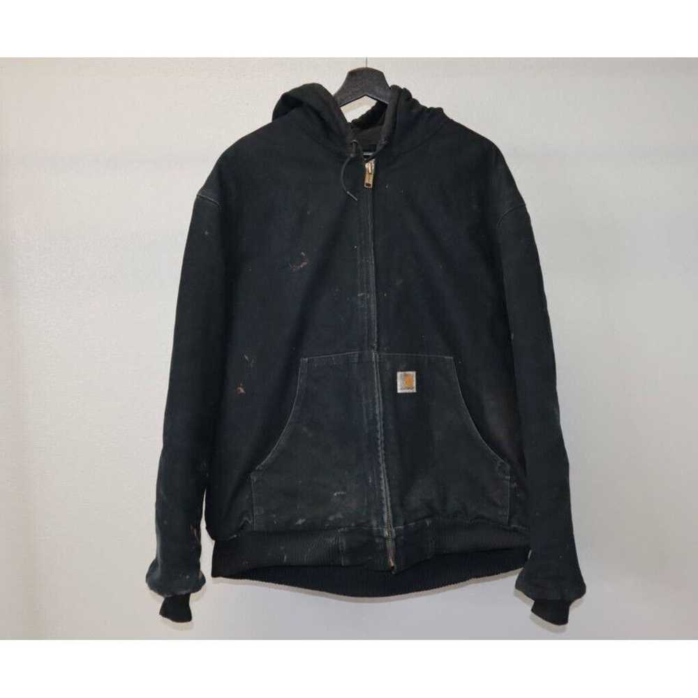 Carhartt Vintage 90s Carhartt Hooded Jacket Black… - image 3