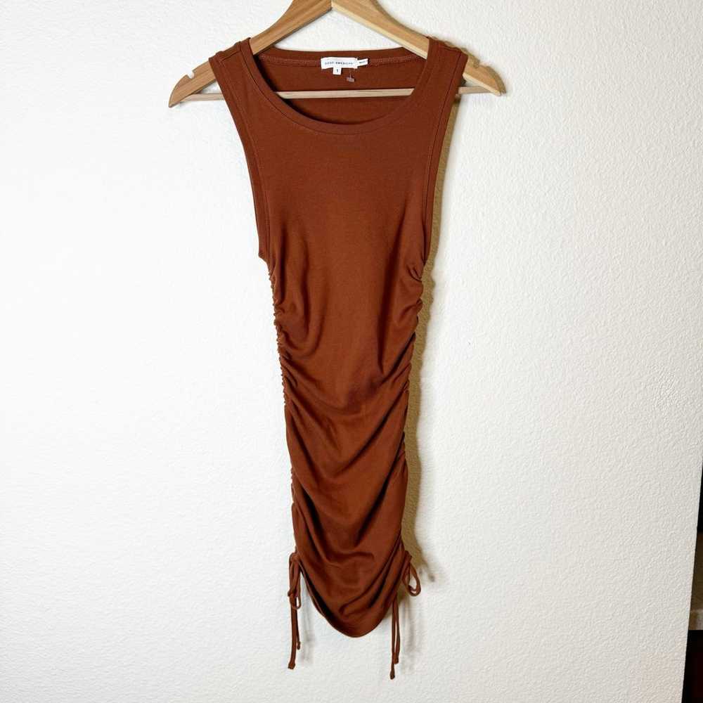 Good American Ruched Mini Dress in Brown Tortoise… - image 2