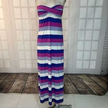 Tommy Bahama Striped Strapless Maxi Dress Size Sm… - image 1