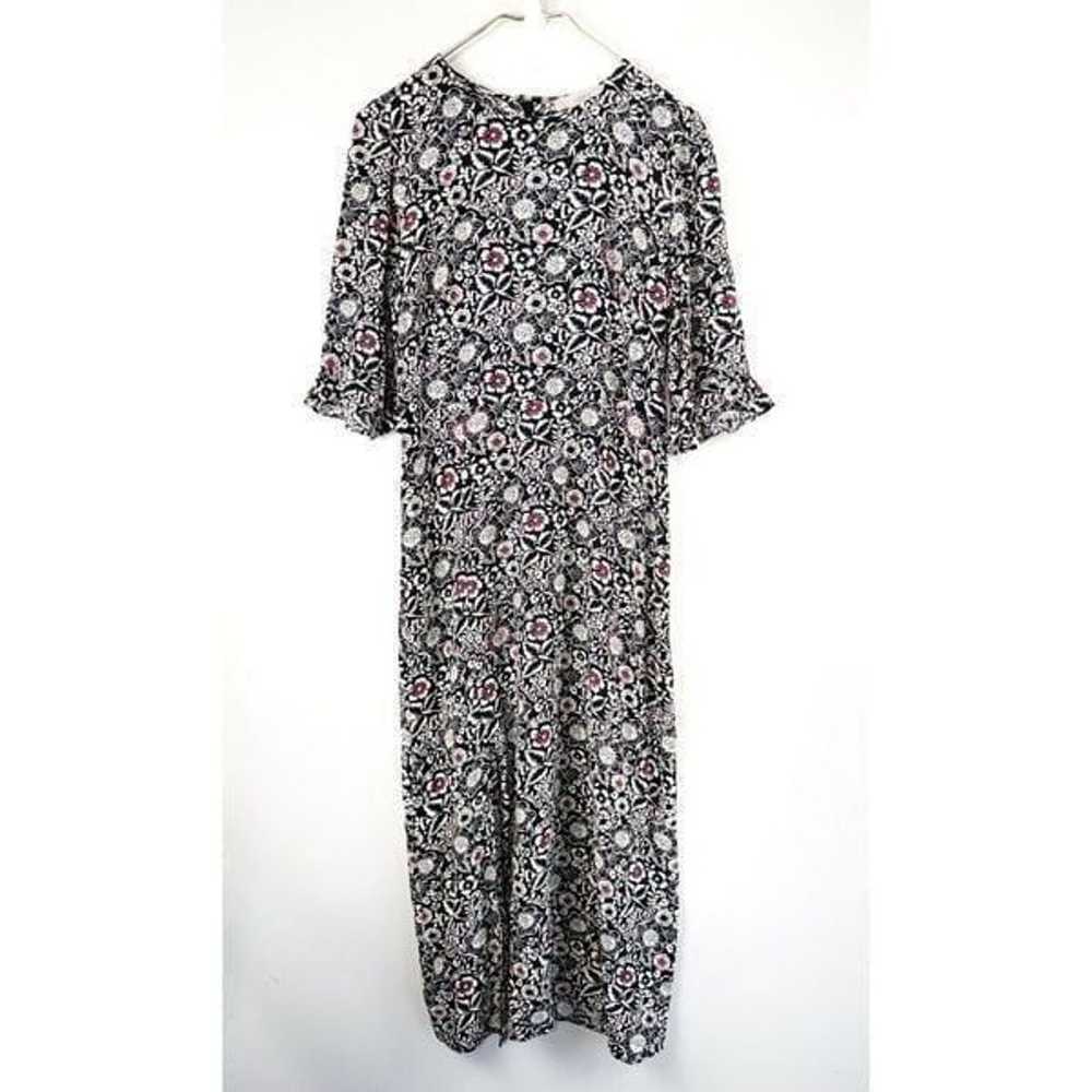 Loft Women’s Size 6 Floral Ruffle Cuff Midi Dress - image 2