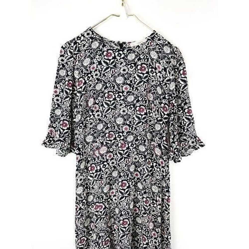 Loft Women’s Size 6 Floral Ruffle Cuff Midi Dress - image 3