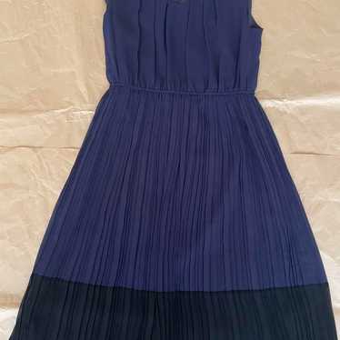 INDIVI Navy Pleated Sleeveless Dress M - image 1