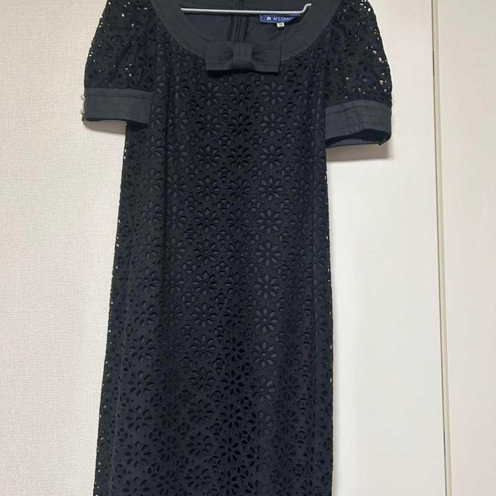 M'S GRACY Black Lace Short Sleeve Dress Size 38 - image 1