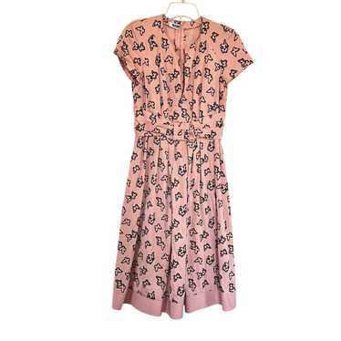 Moschino Moschino Pink Black Butterfly Print Pleat