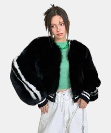 Mink Fur Coat Women's Brooklyn Fox Fur Bomber Jac… - image 1