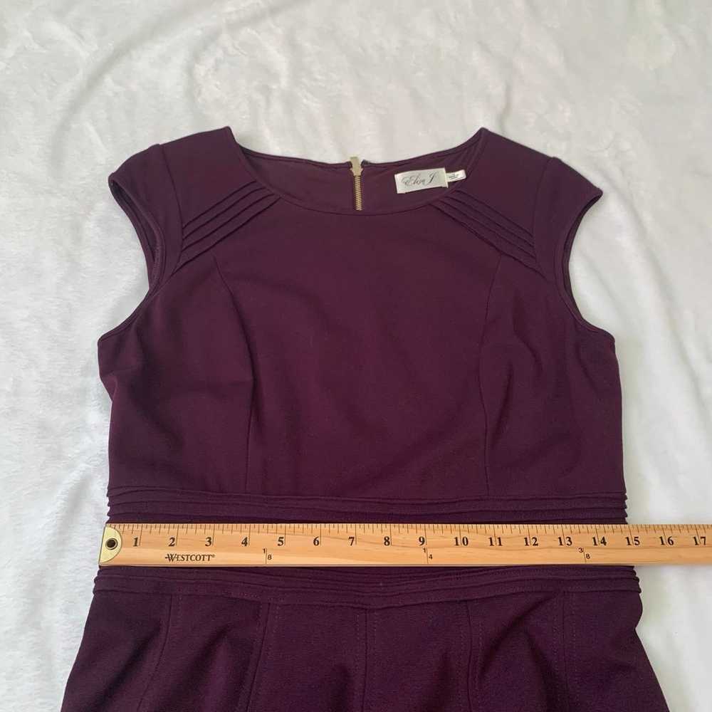 Eliza J wine purple pintucked waist seamed ponte … - image 10