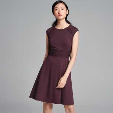 Eliza J wine purple pintucked waist seamed ponte … - image 1