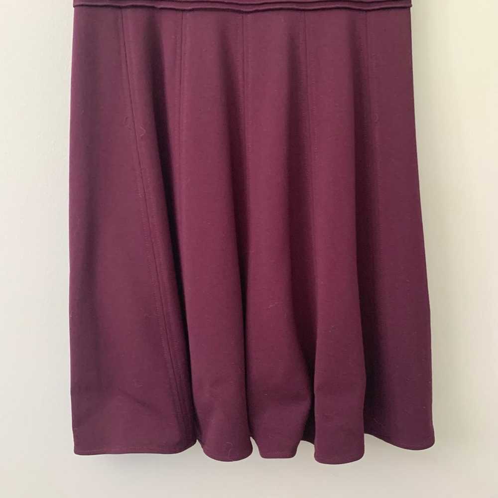 Eliza J wine purple pintucked waist seamed ponte … - image 4