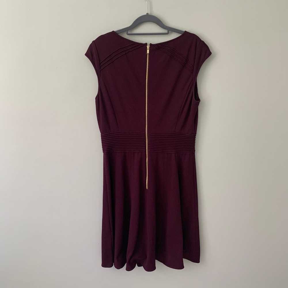 Eliza J wine purple pintucked waist seamed ponte … - image 7