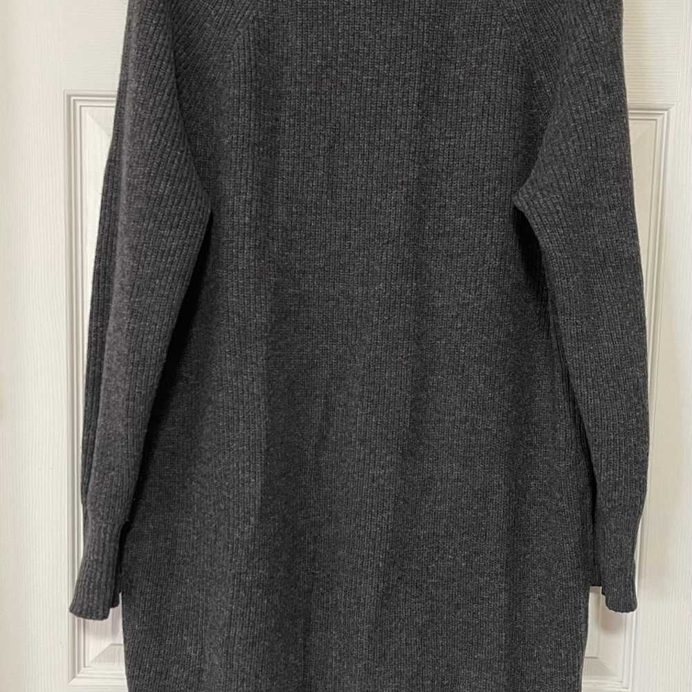 Boden Women's Gray Wool Blend Knit High V-Neck Lo… - image 3