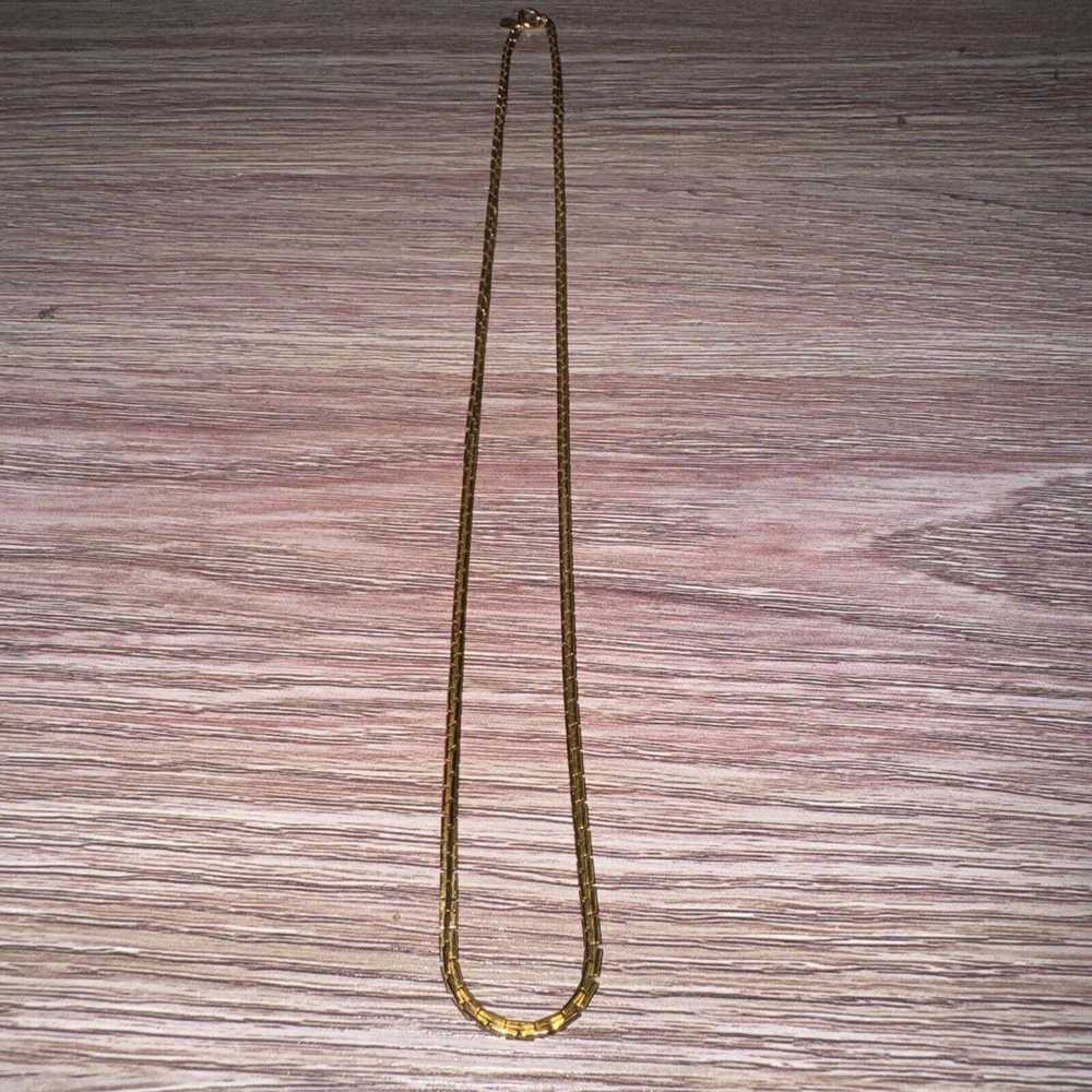 Vintage Monet Gold Tone Snake Chain Necklace 18 J6 - image 1