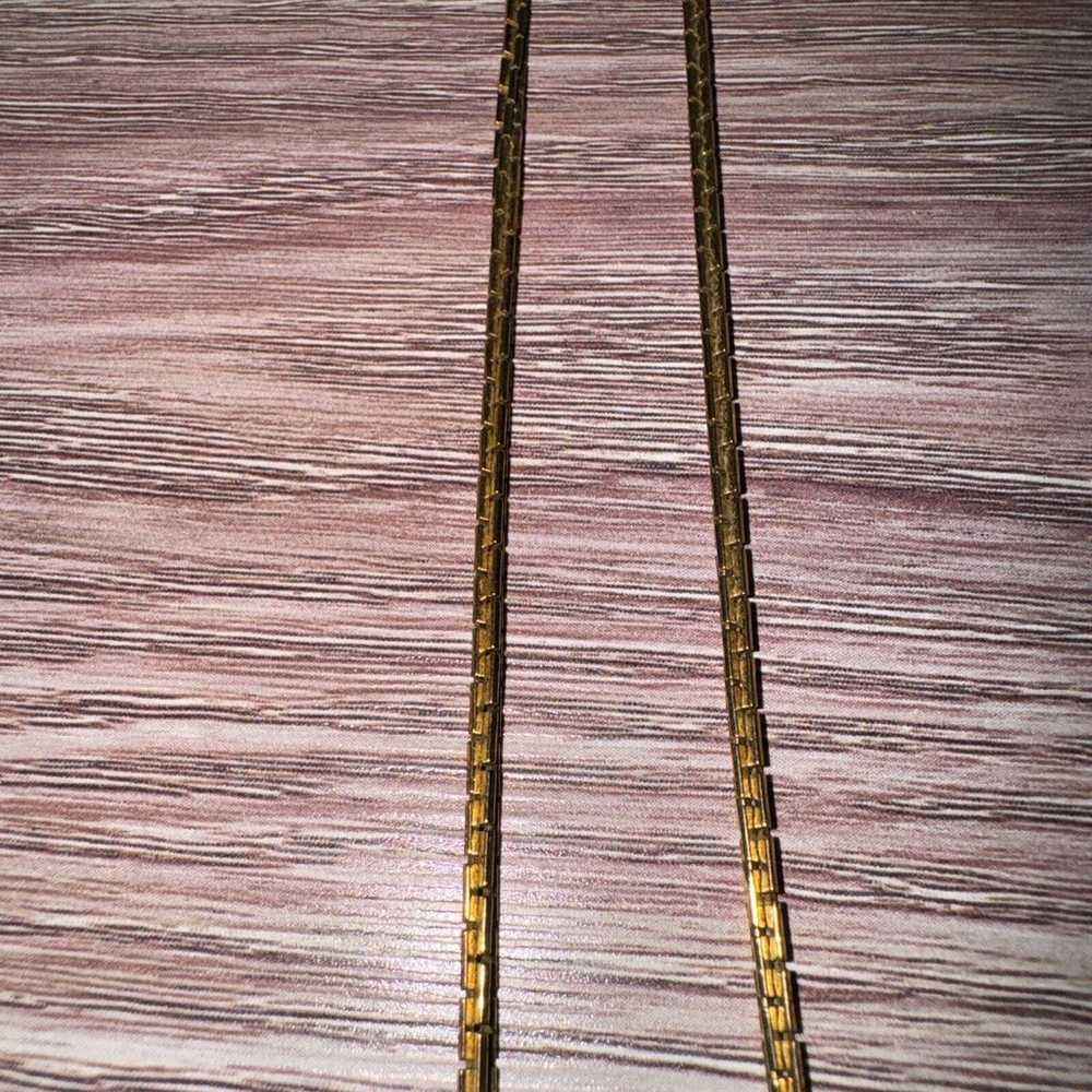 Vintage Monet Gold Tone Snake Chain Necklace 18 J6 - image 2