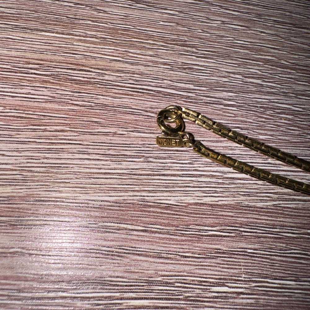 Vintage Monet Gold Tone Snake Chain Necklace 18 J6 - image 3