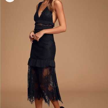 Lulus Lace Ruffle Tier midi dress