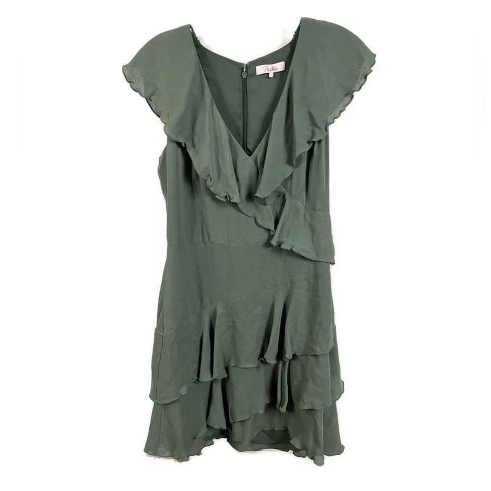 Parker Green Dorothy Dress Silk Crepe Ruffle Mini… - image 4