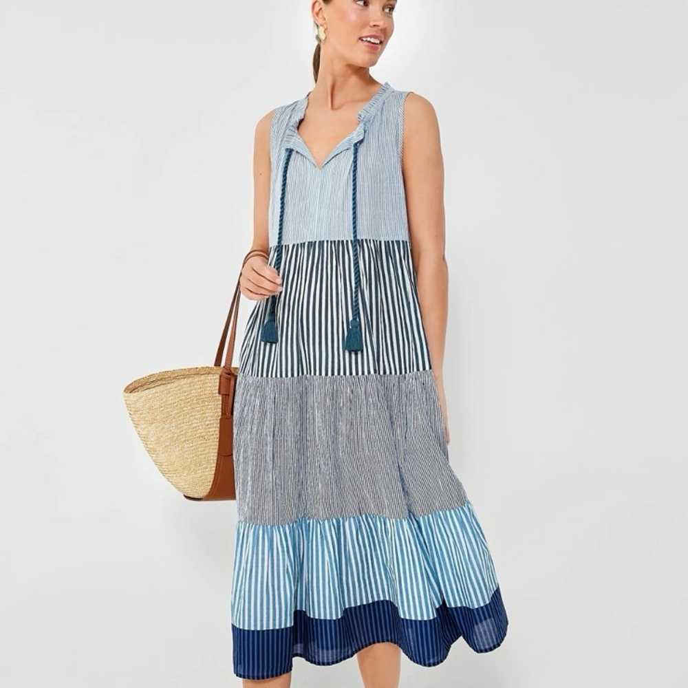 Tuckernuck Maxi Dress Paloma Blue Cotton Strips S… - image 2