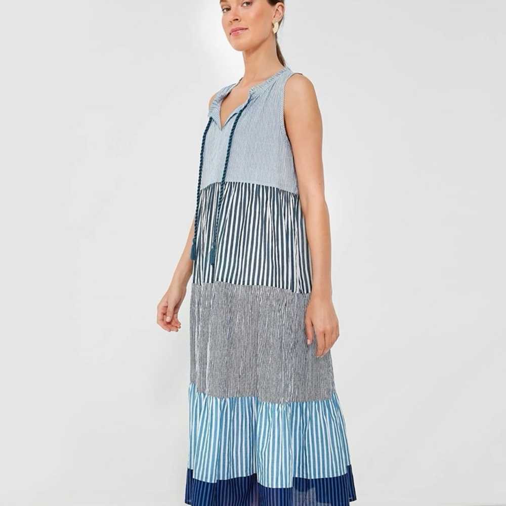 Tuckernuck Maxi Dress Paloma Blue Cotton Strips S… - image 3