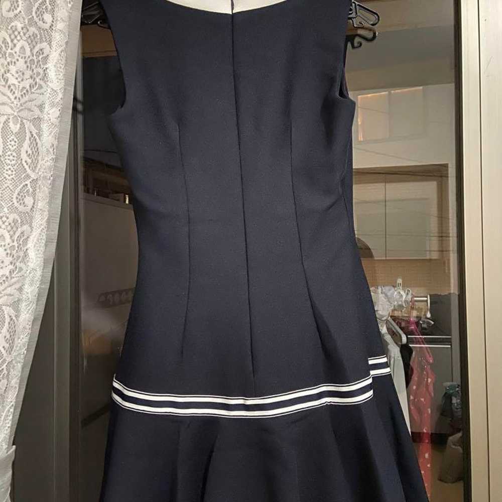 an Square Neck Bicolor Frill Hem Mini Dress Navy - image 4