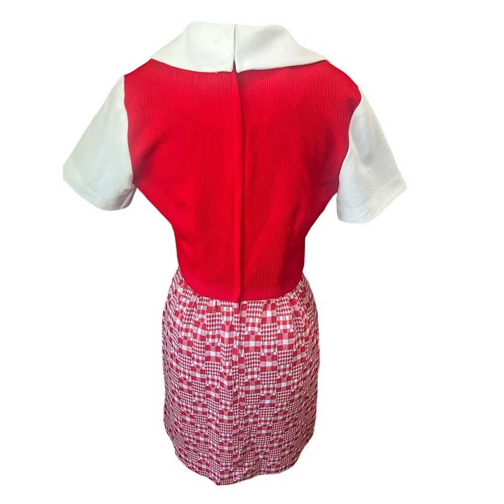 Vintage 60s Brook Hollow Red White Checkered A Li… - image 2