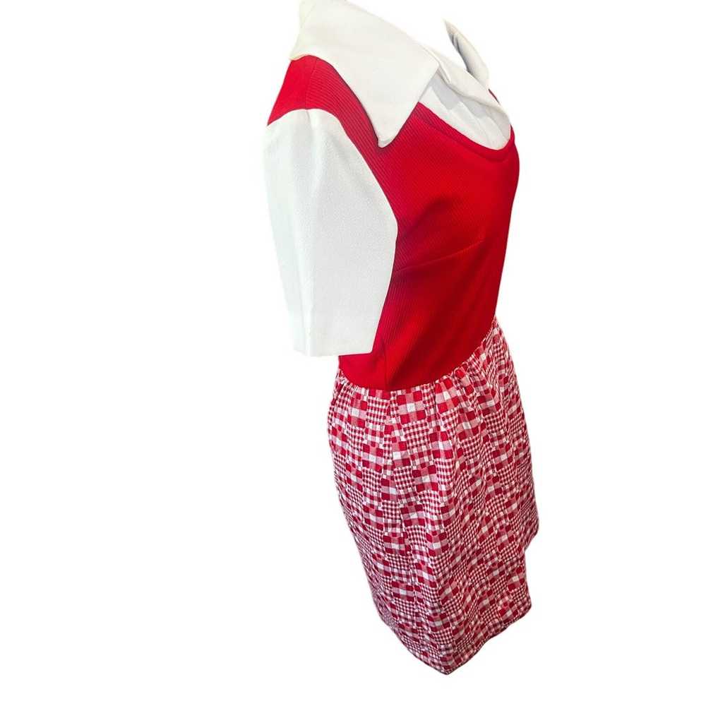 Vintage 60s Brook Hollow Red White Checkered A Li… - image 8