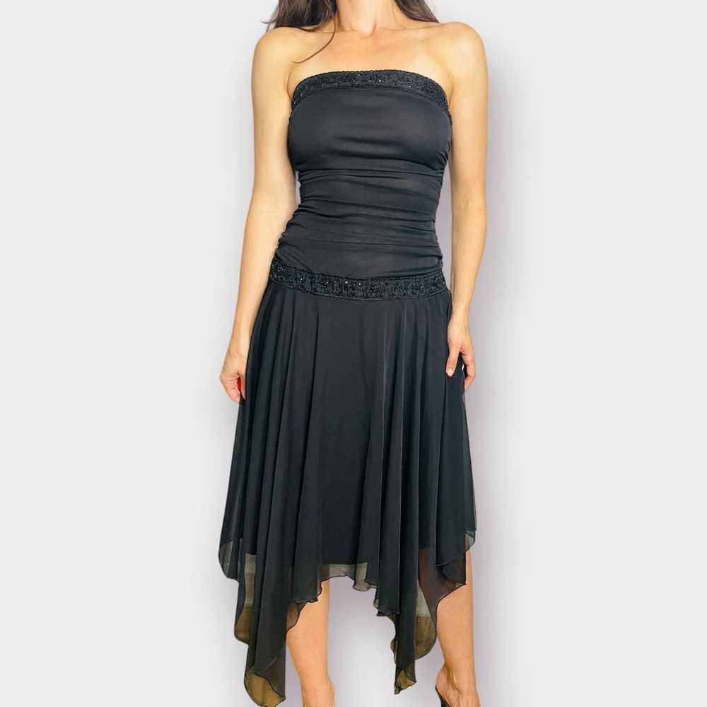 Y2K Dressbarn Black Strapless Party Dress - image 2