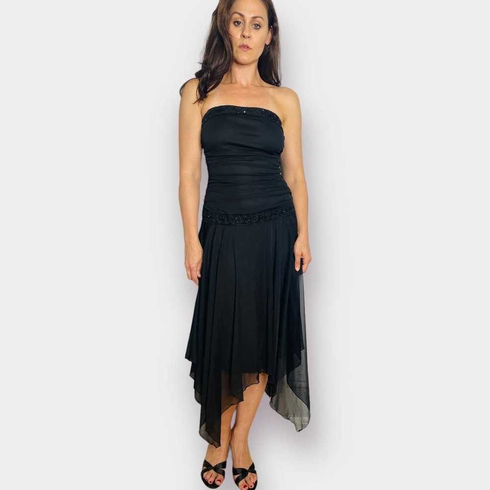 Y2K Dressbarn Black Strapless Party Dress - image 3