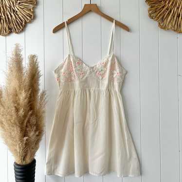 Free People dress mini floral embroidered babydoll