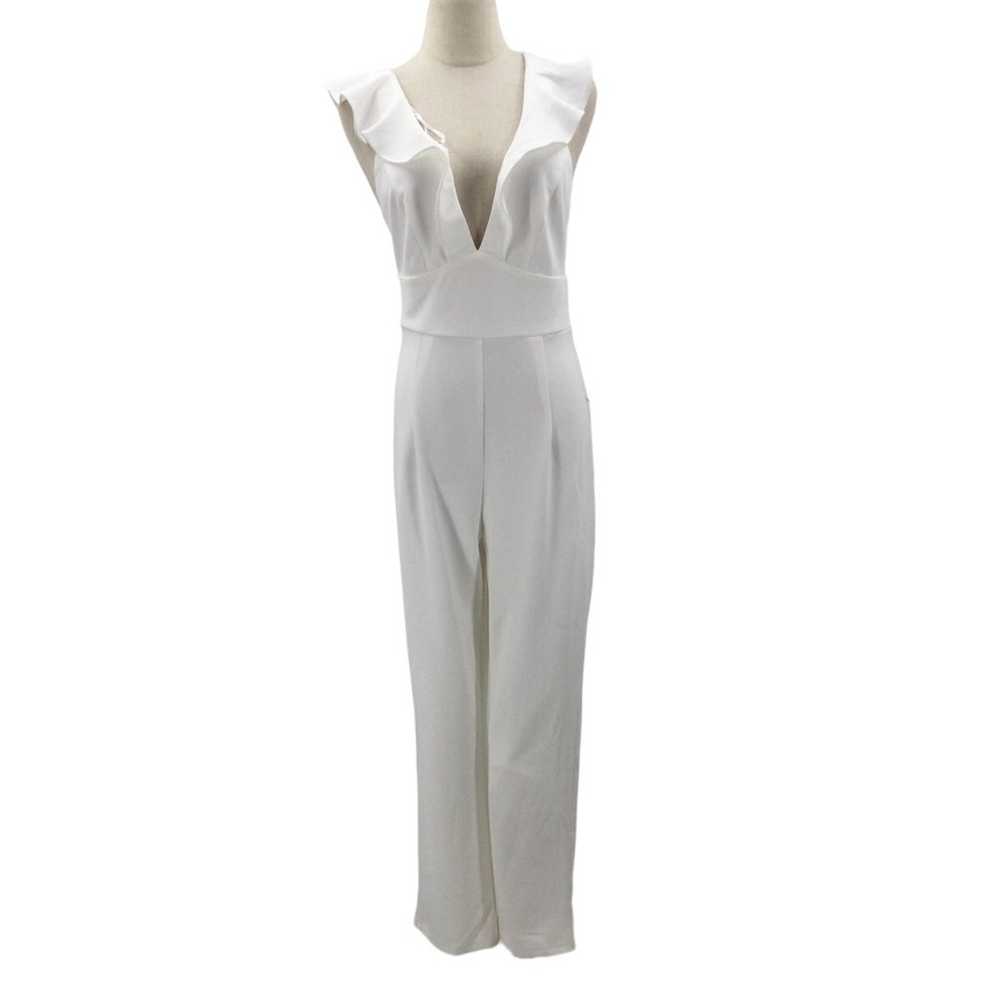 LULU'S SZ XL Leilani White Vneck Sleeveless Ruffl… - image 2