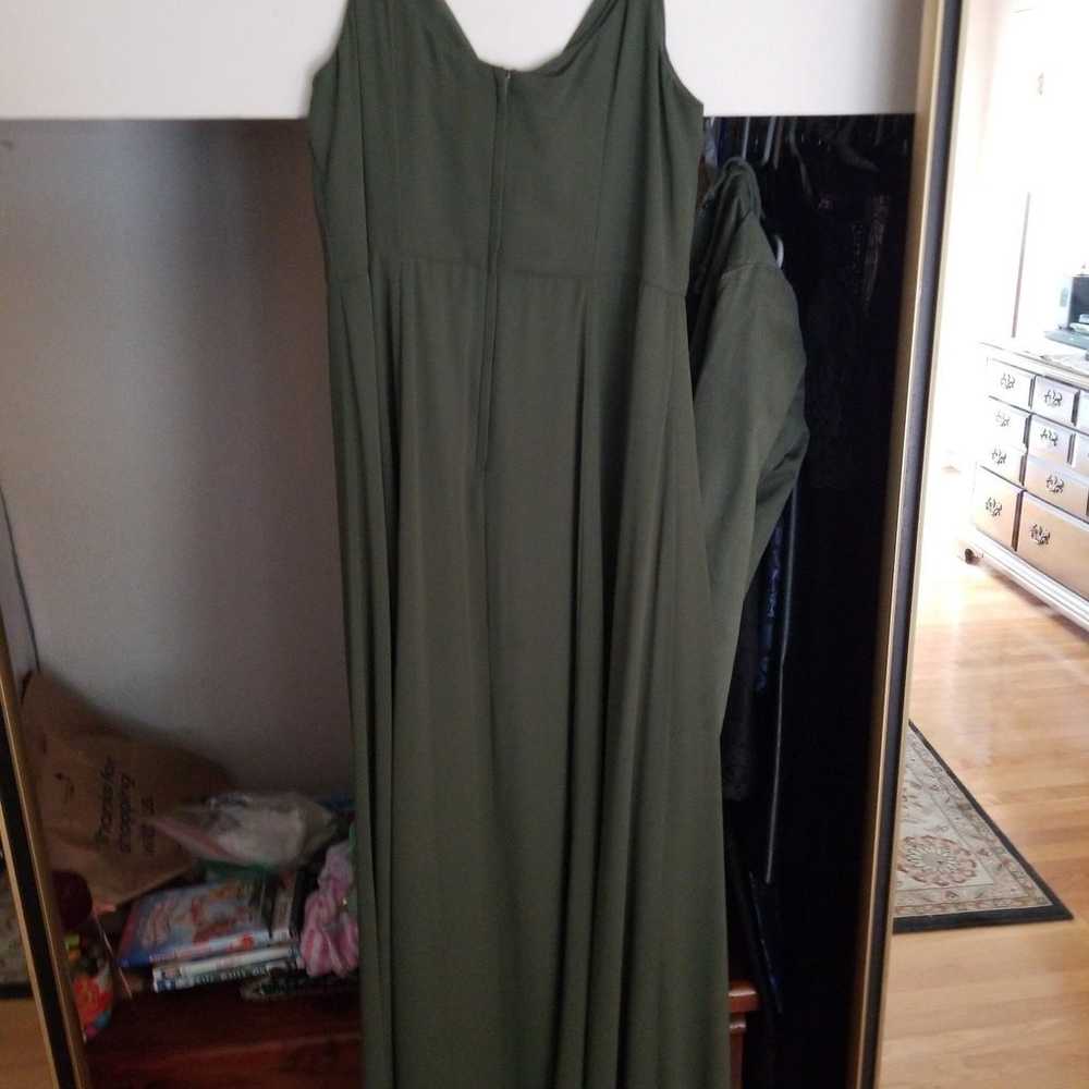 Bridesmaid dress>size 16> Martini Olive >>cowl ne… - image 2