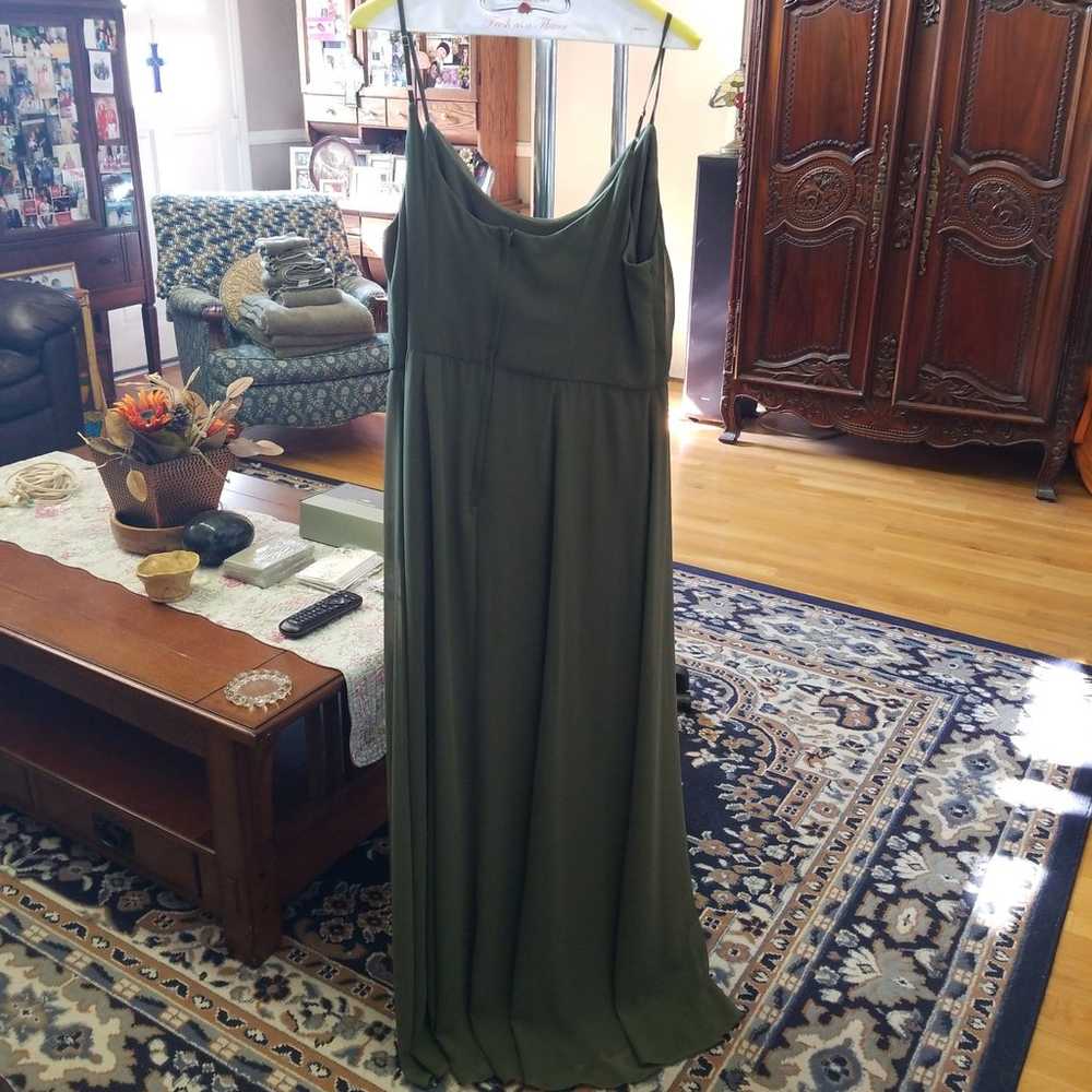 Bridesmaid dress>size 16> Martini Olive >>cowl ne… - image 6