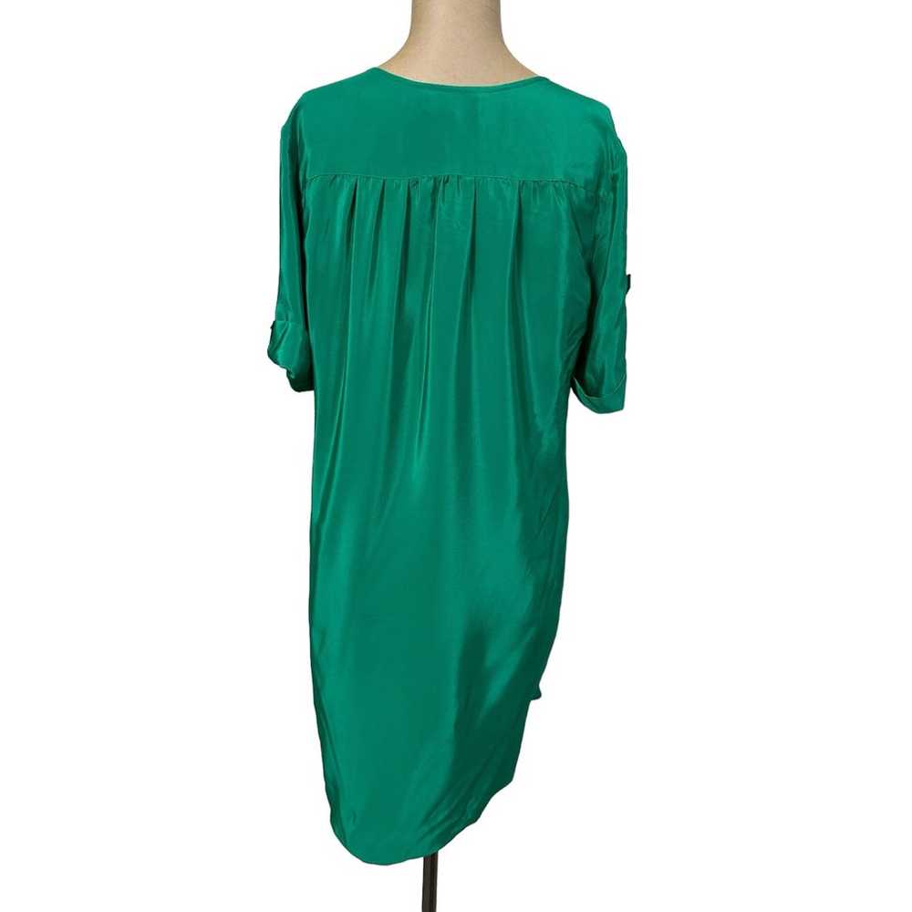 Amanda Uprichard Green Silk Button Front Short Sl… - image 4