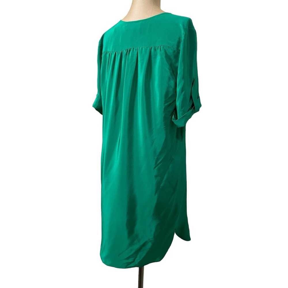 Amanda Uprichard Green Silk Button Front Short Sl… - image 5