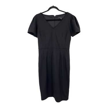 Maggy London dress short sleeve crepe midi black s