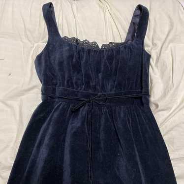 Burberry Blue Label Black Velvet Sleeveless Knee-… - image 1