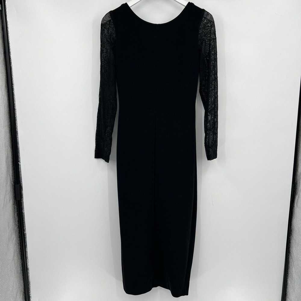 Vintage Lillie Rubin Black Midi Dress Side Leg Sl… - image 4