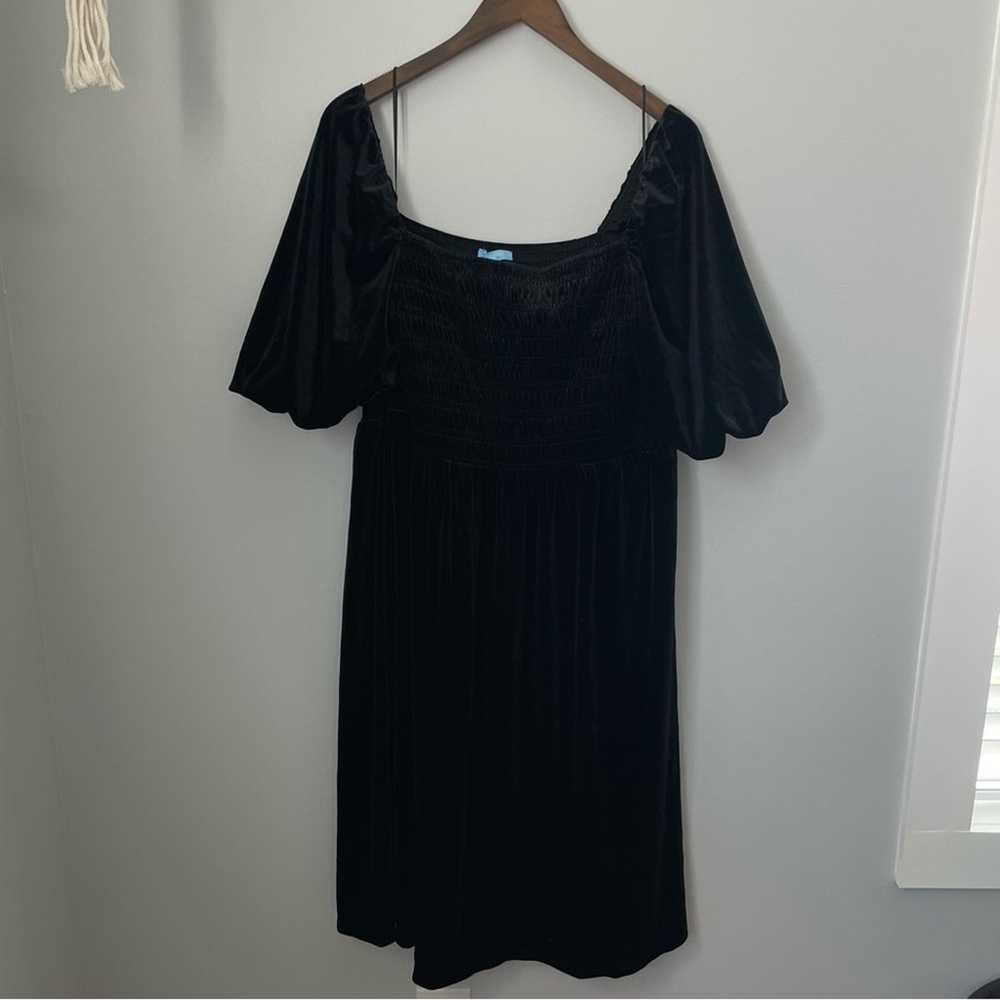 Draper James | Womens Black Velvet Party Dress Mi… - image 3