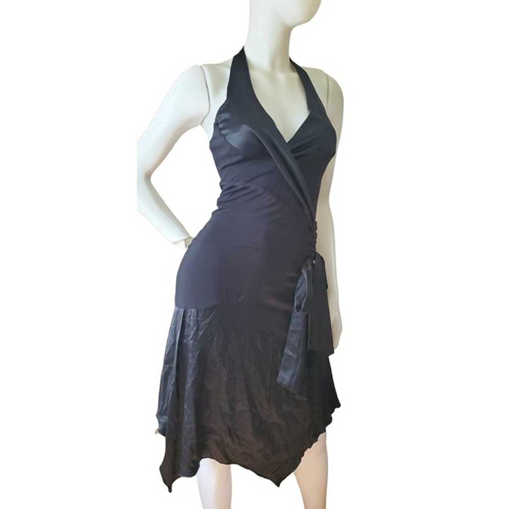 New BEBE Dress SILK Racer back Sleeveless Asymmet… - image 11