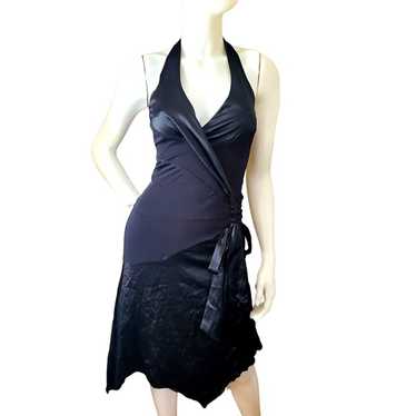 New BEBE Dress SILK Racer back Sleeveless Asymmet… - image 1