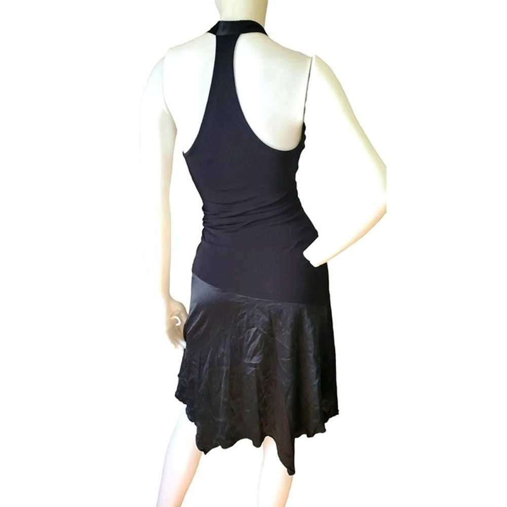 New BEBE Dress SILK Racer back Sleeveless Asymmet… - image 3