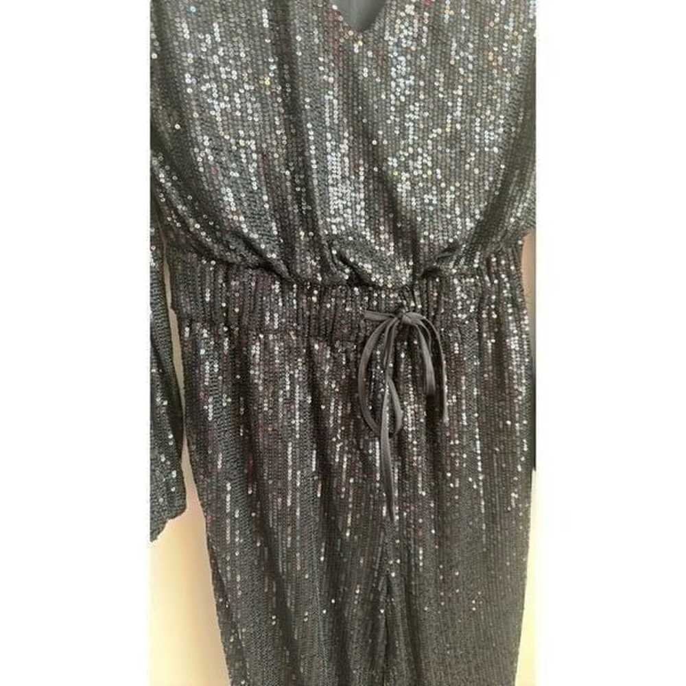 Mustard Seed Black Sequined Jumpsuit S - image 4